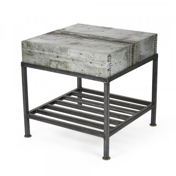 Side Table - Aston - Galvanized Tin