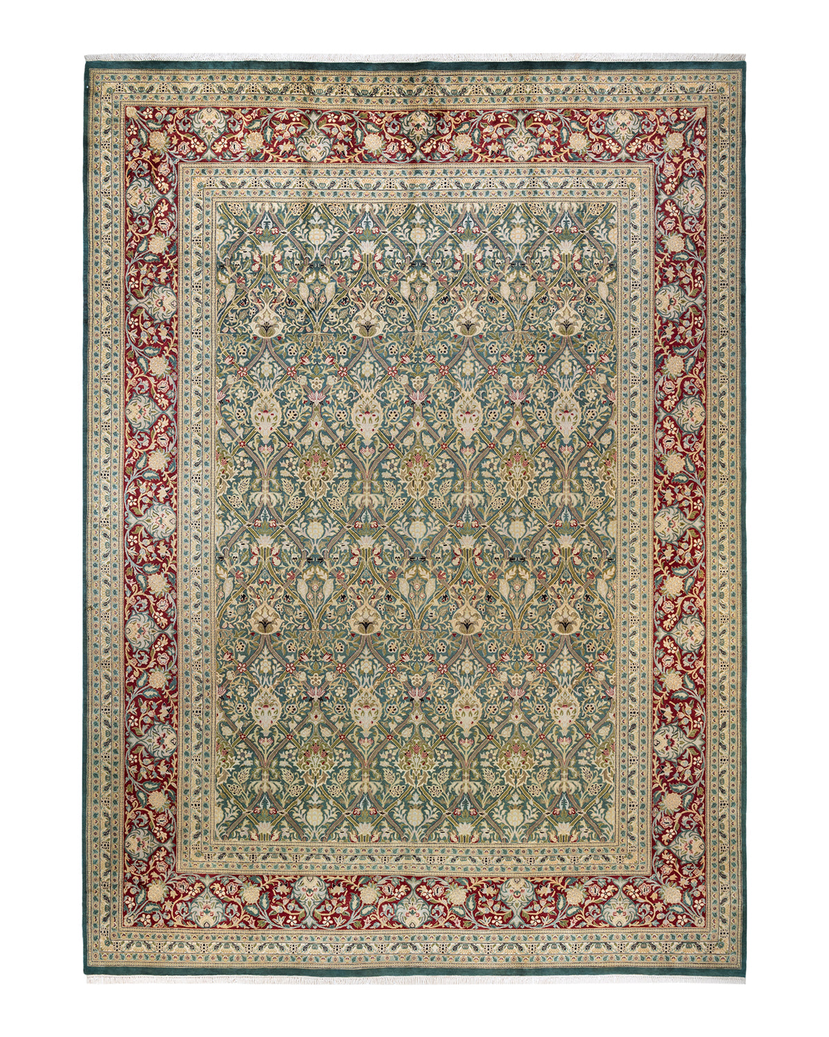 Mogul, One-of-a-Kind Hand-Knotted Area Rug - Green, 10' 0" x 14' 1"
