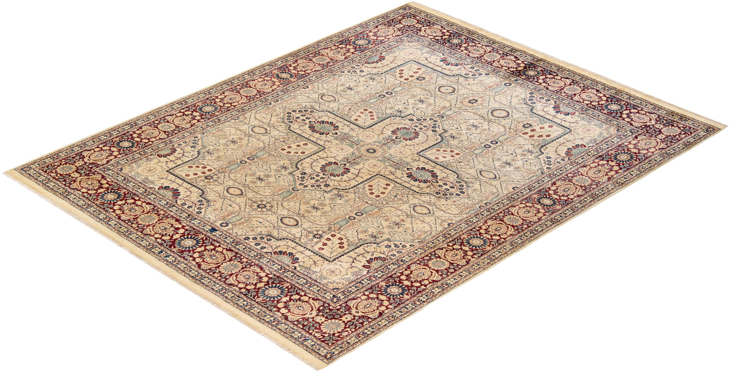 Mogul, One-of-a-Kind Hand-Knotted Area Rug - Ivory, 8' 1" x 10' 2"