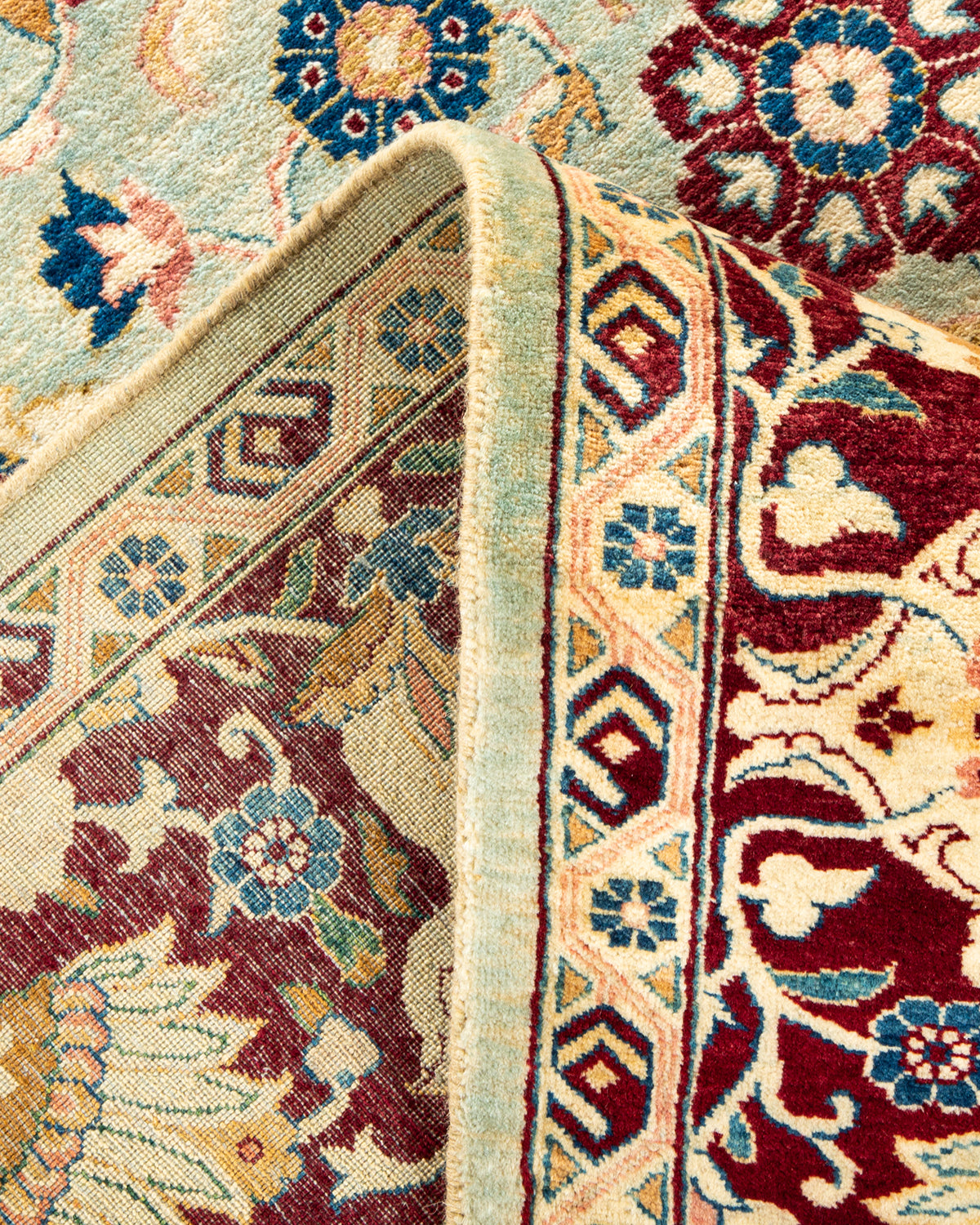 Mogul, One-of-a-Kind Hand-Knotted Area Rug - Light Blue, 6' 2" x 8' 10"