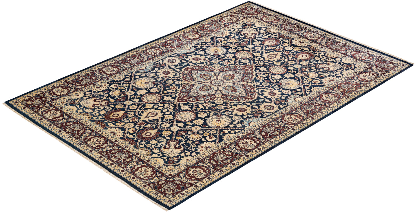 Mogul, One-of-a-Kind Hand-Knotted Area Rug - Blue, 6' 1" x 9' 2"