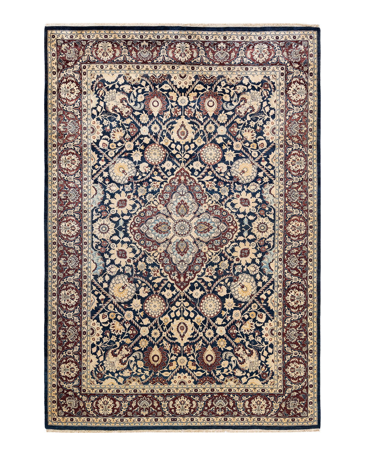 Mogul, One-of-a-Kind Hand-Knotted Area Rug - Blue, 6' 1" x 9' 2"