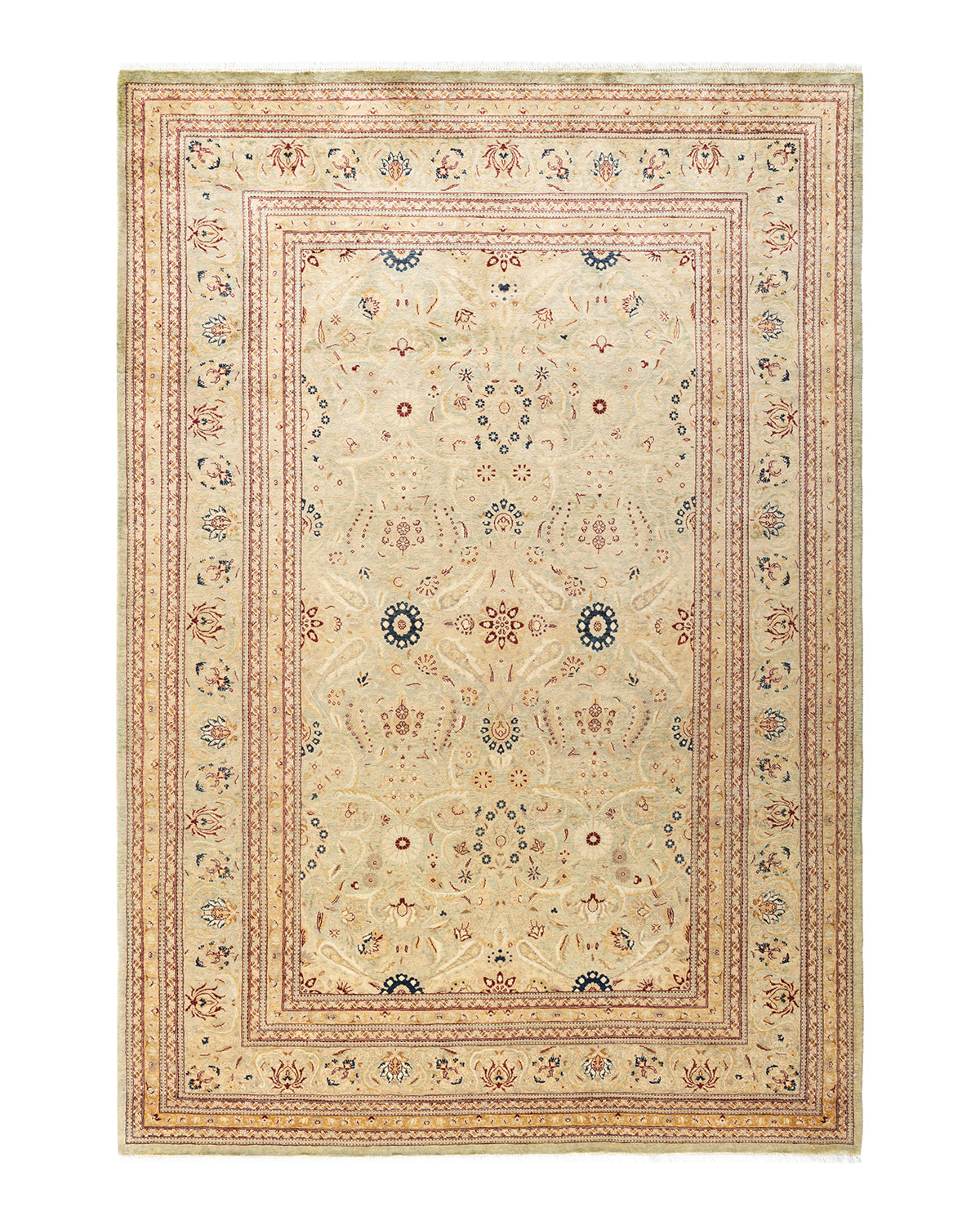 Mogul, One-of-a-Kind Handmade Area Rug - Light Blue, 6' 1" x 8' 10"