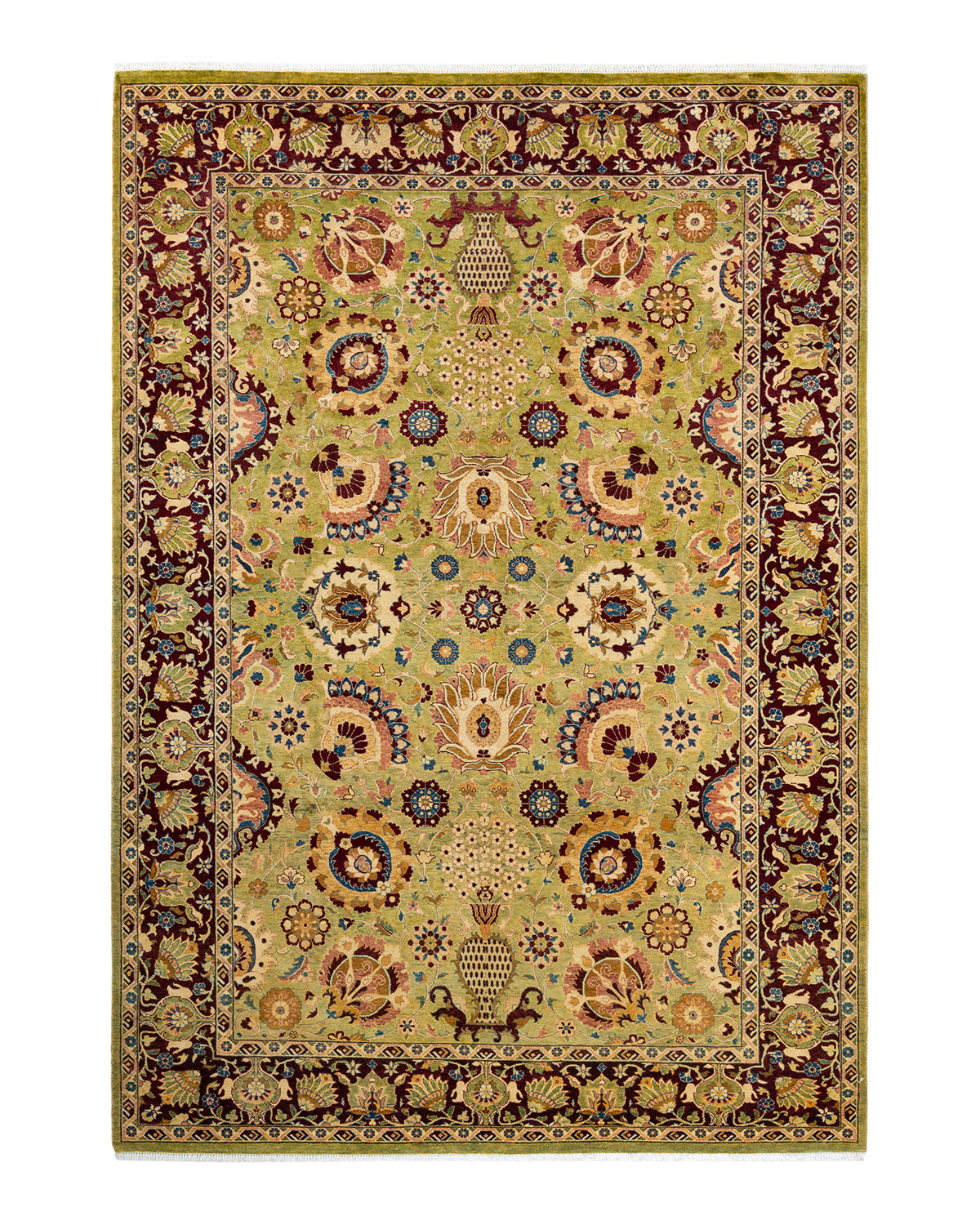 Mogul, One-of-a-Kind Hand-Knotted Area Rug - Green, 6' 1" x 8' 10"