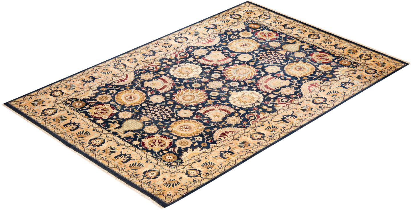 Mogul, One-of-a-Kind Hand-Knotted Area Rug - Blue, 6' 0" x 8' 10"