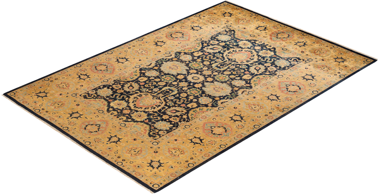 Mogul, One-of-a-Kind Hand-Knotted Area Rug - Blue, 6' 2" x 9' 2"