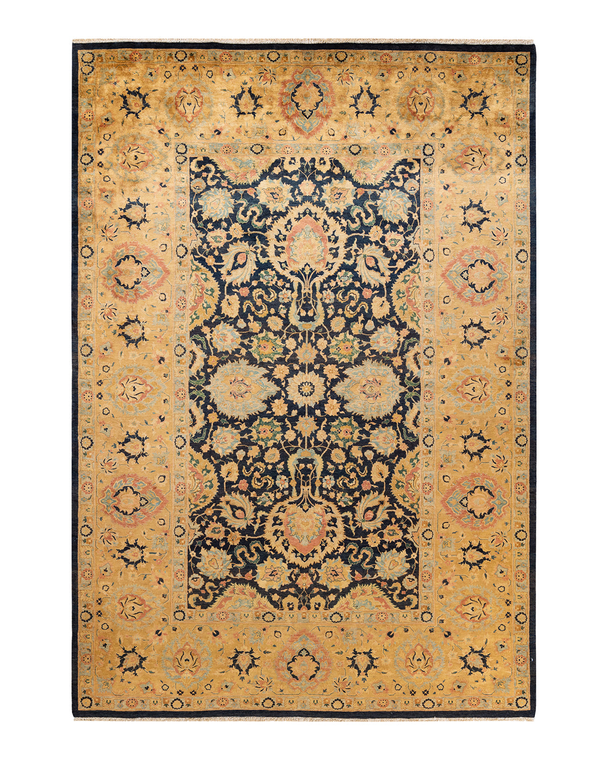 Mogul, One-of-a-Kind Hand-Knotted Area Rug - Blue, 6' 2" x 9' 2"
