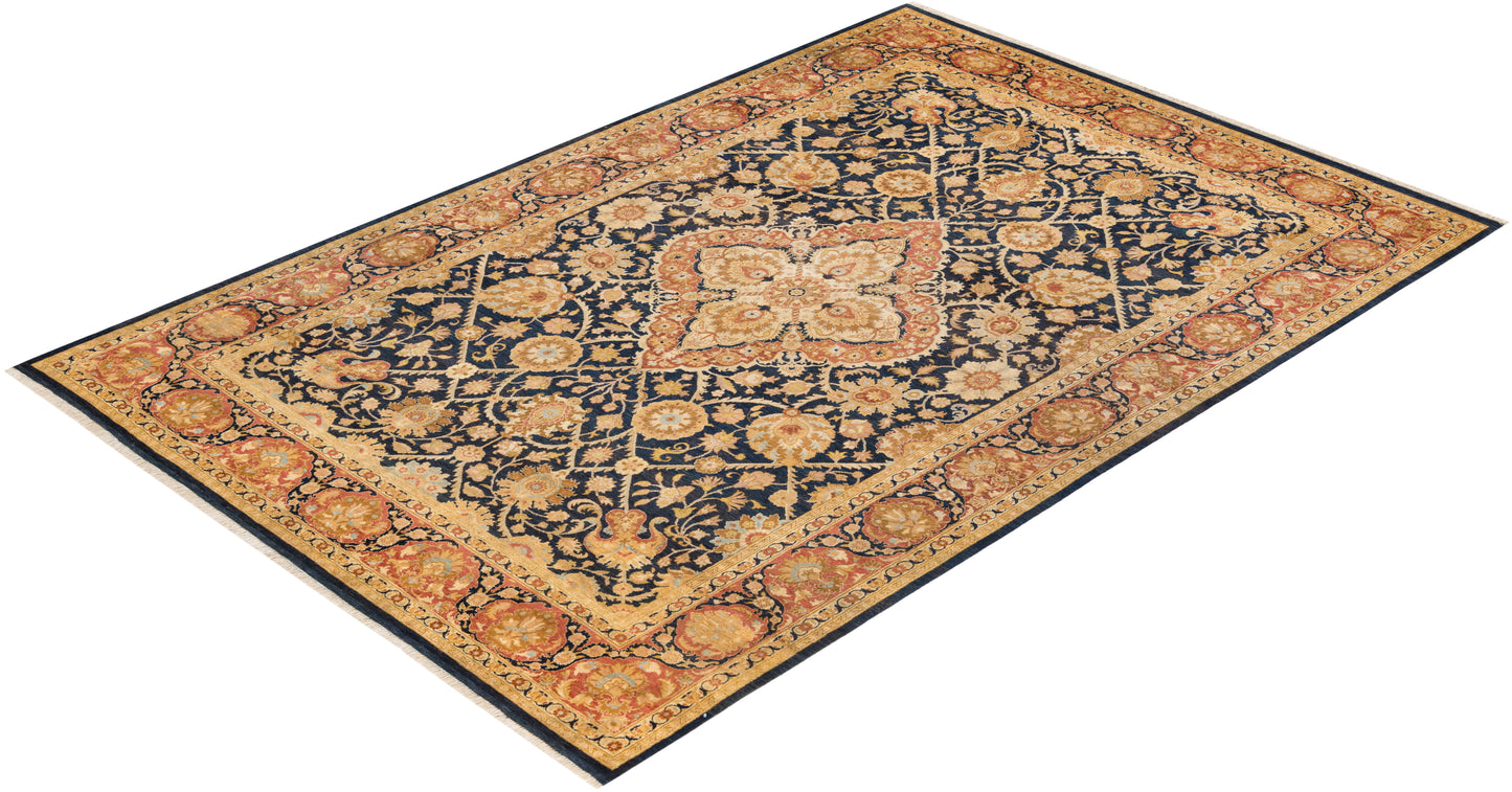 Mogul, One-of-a-Kind Hand-Knotted Area Rug - Blue, 6' 2" x 9' 0"