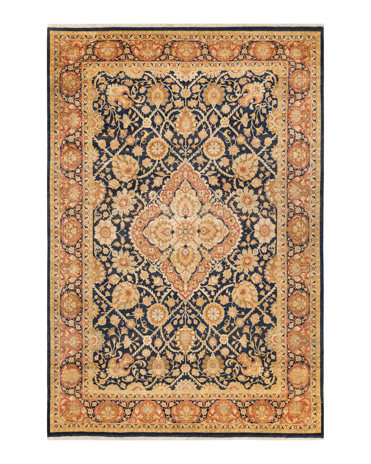 Mogul, One-of-a-Kind Hand-Knotted Area Rug - Blue, 6' 2" x 9' 0"