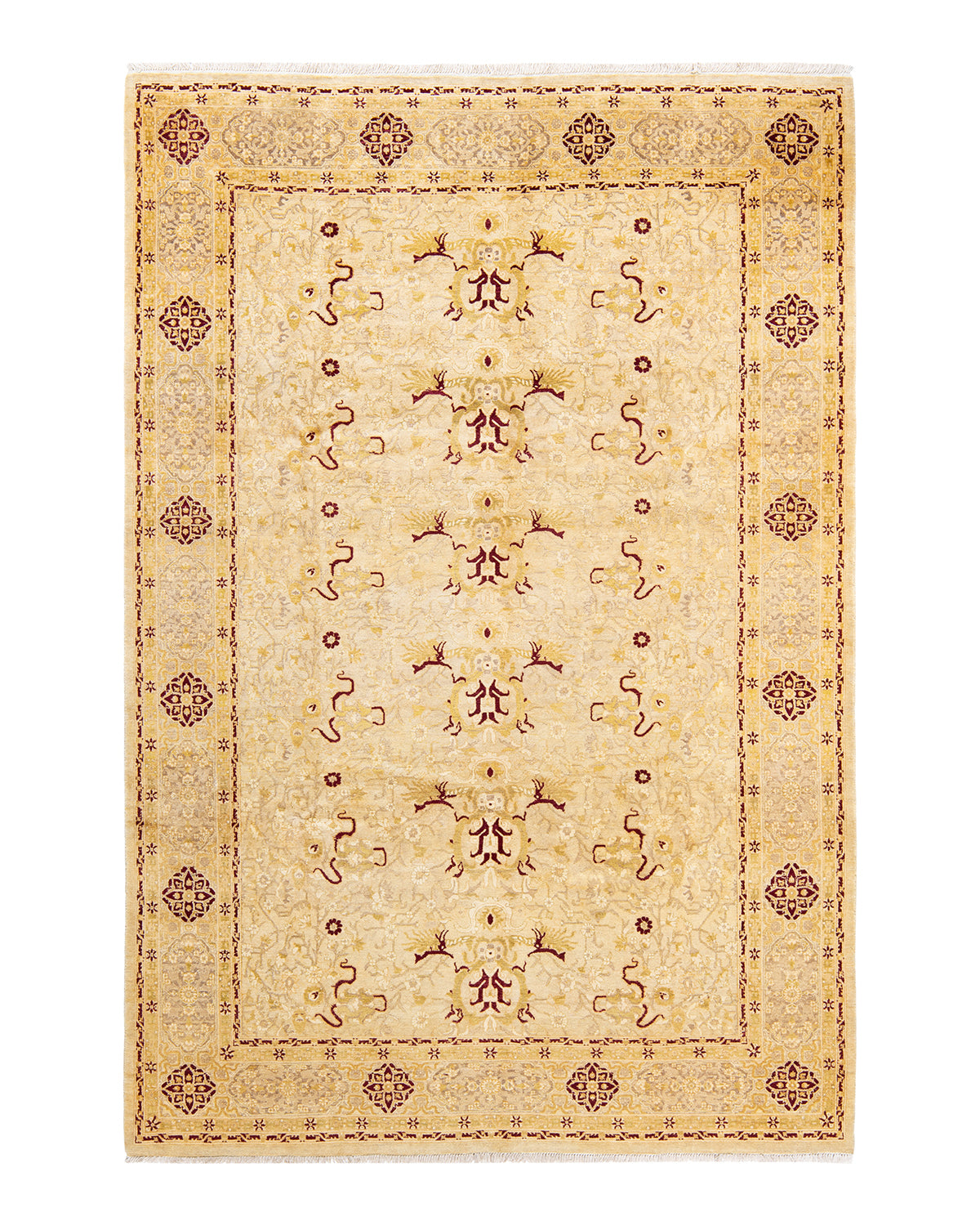 Mogul, One-of-a-Kind Handmade Area Rug - Ivory, 6' 2" x 9' 0"