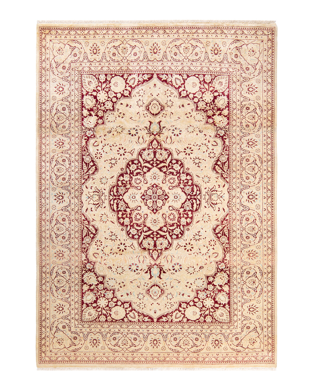 Mogul, One-of-a-Kind Hand-Knotted Area Rug - Ivory, 6' 2" x 8' 9"