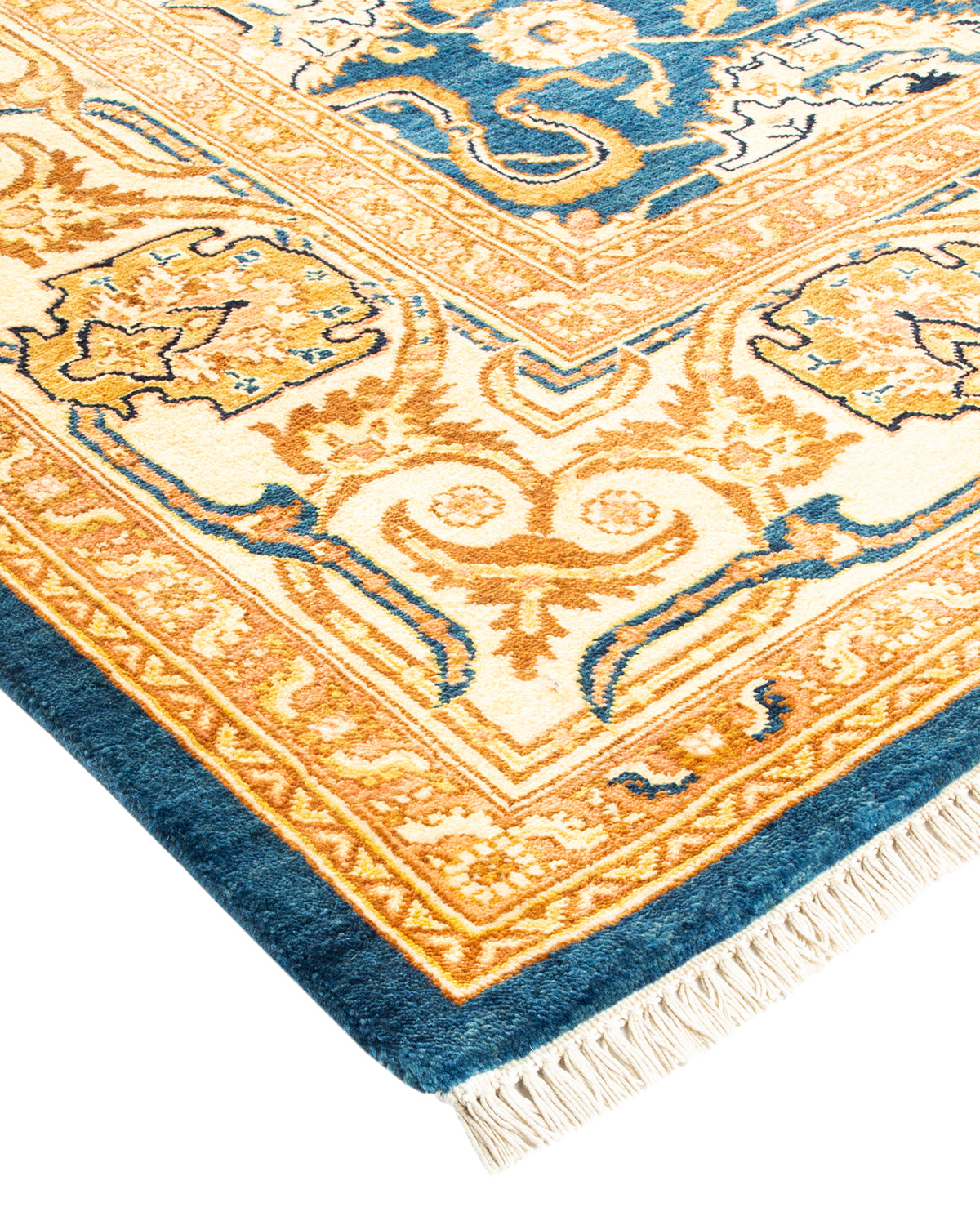 Eclectic, One-of-a-Kind Handmade Area Rug - Blue, 6' 1" x 9' 0"