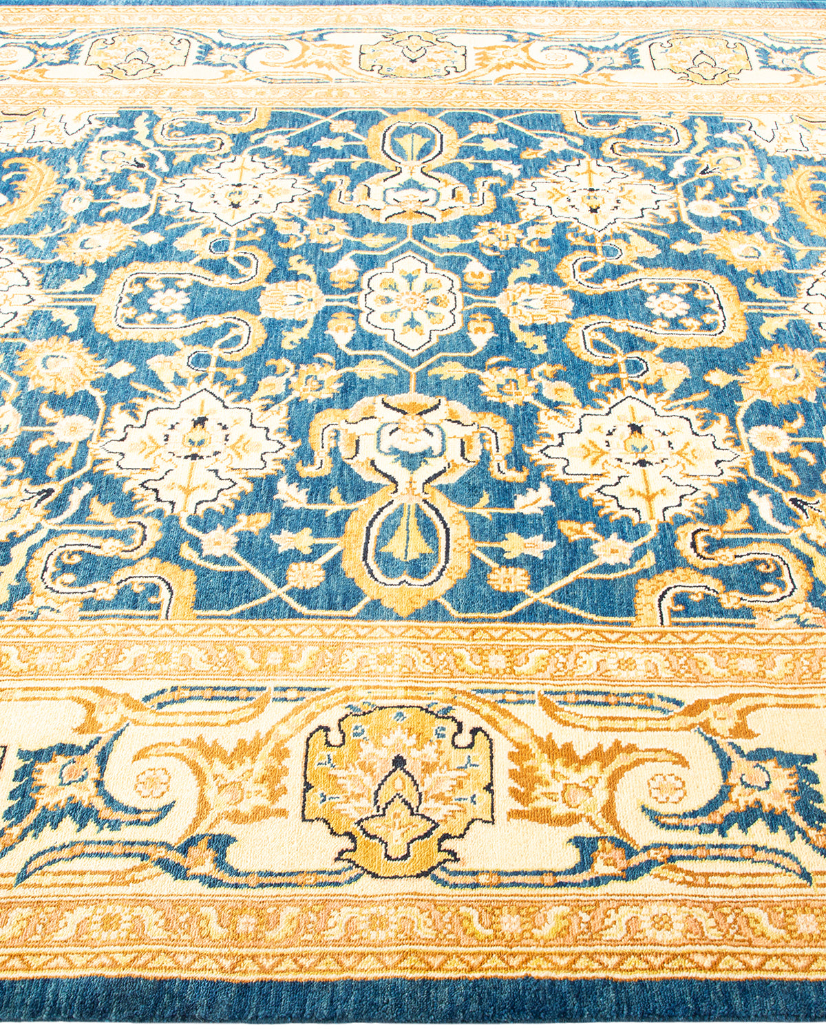 Eclectic, One-of-a-Kind Handmade Area Rug - Blue, 6' 1" x 9' 0"
