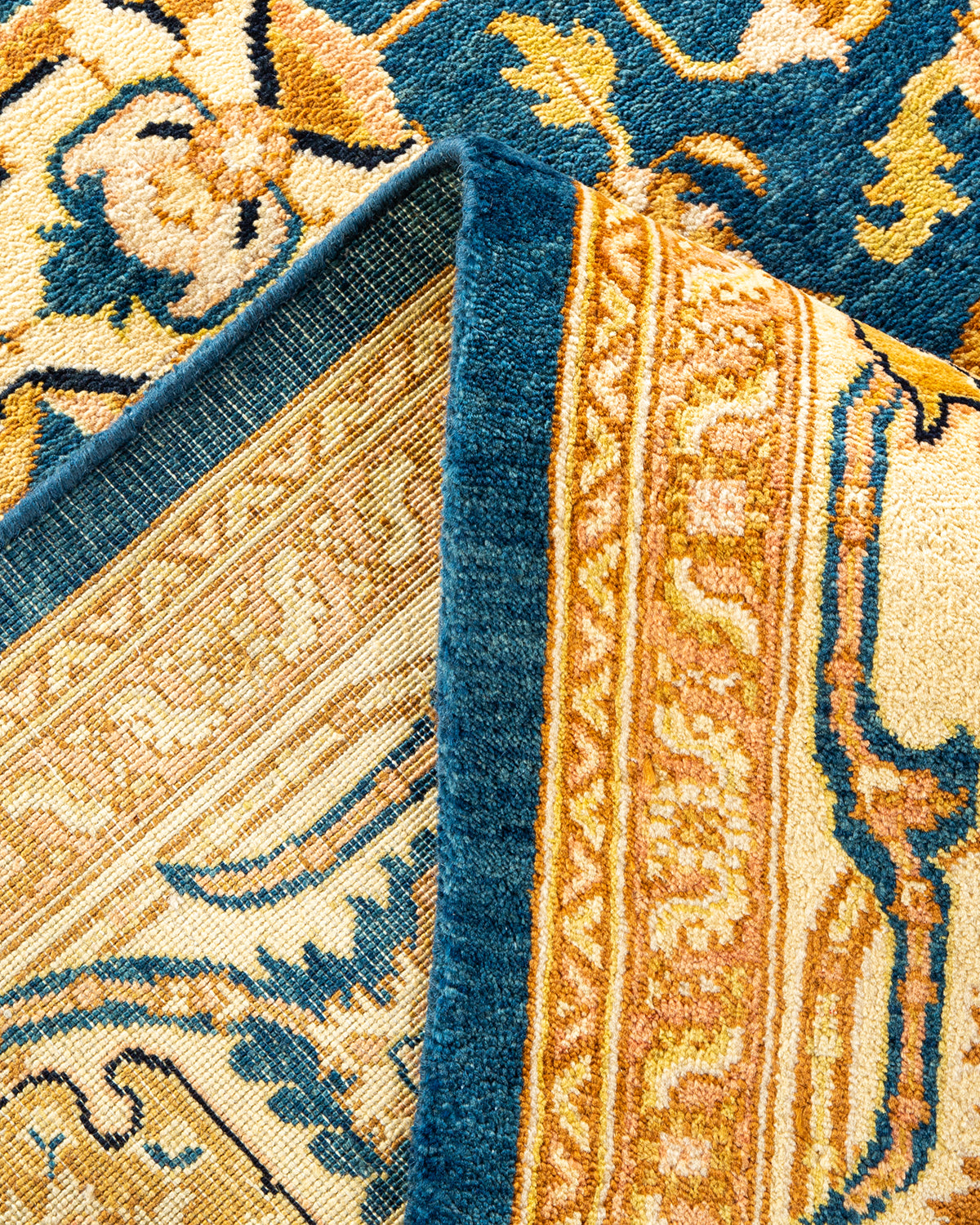 Eclectic, One-of-a-Kind Handmade Area Rug - Blue, 6' 1" x 9' 0"