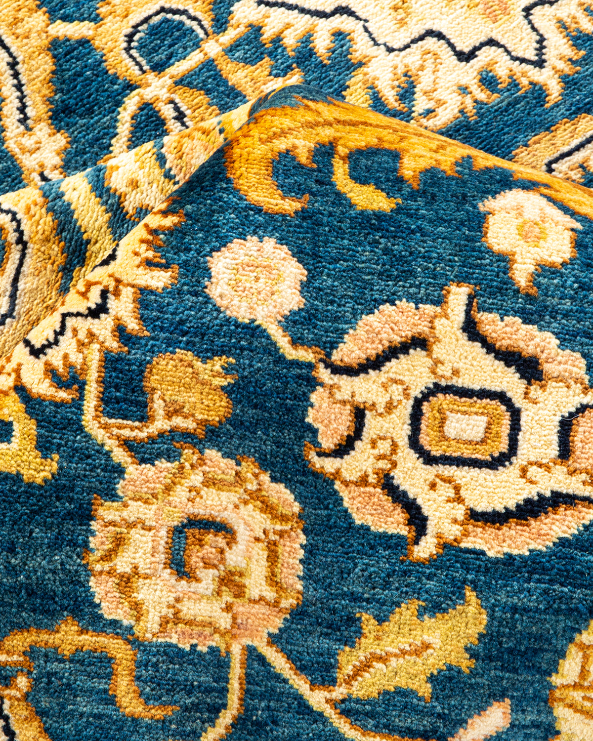 Eclectic, One-of-a-Kind Handmade Area Rug - Blue, 6' 1" x 9' 0"