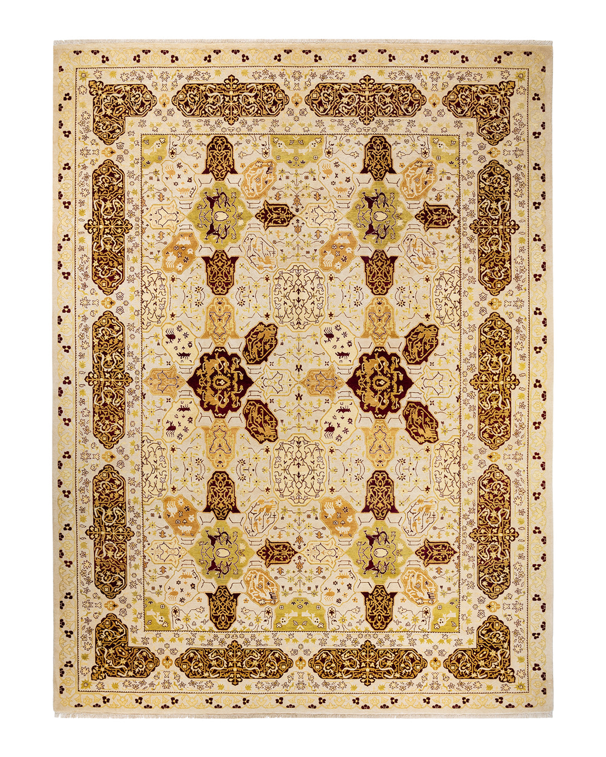 Mogul, One-of-a-Kind Hand-Knotted Area Rug - Ivory, 10' 1" x 13' 7"