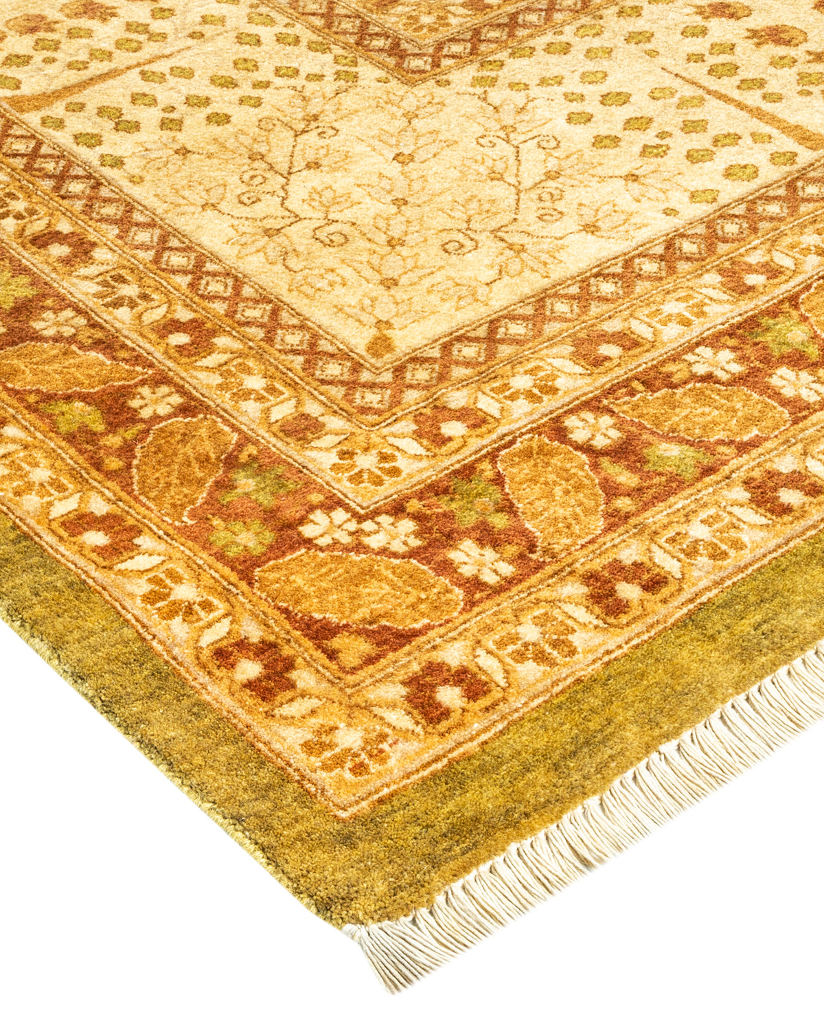 Mogul, One-of-a-Kind Handmade Area Rug - Green, 9' 2" x 12' 4"