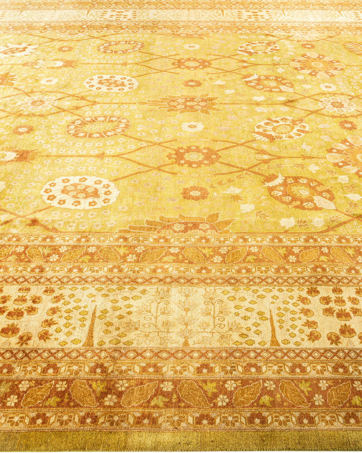 Mogul, One-of-a-Kind Handmade Area Rug - Green, 9' 2" x 12' 4"
