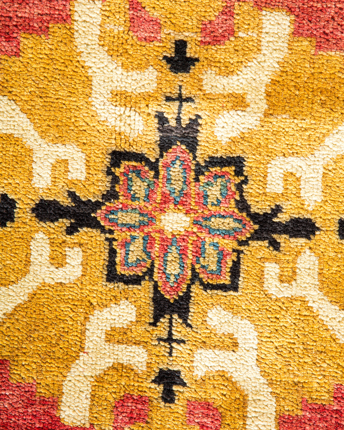 Eclectic, One-of-a-Kind Hand-Knotted Area Rug - Orange, 9' 1" x 12' 3"