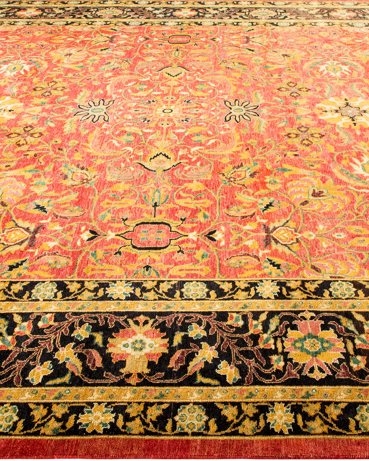Eclectic, One-of-a-Kind Hand-Knotted Area Rug - Orange, 9' 1" x 12' 3"