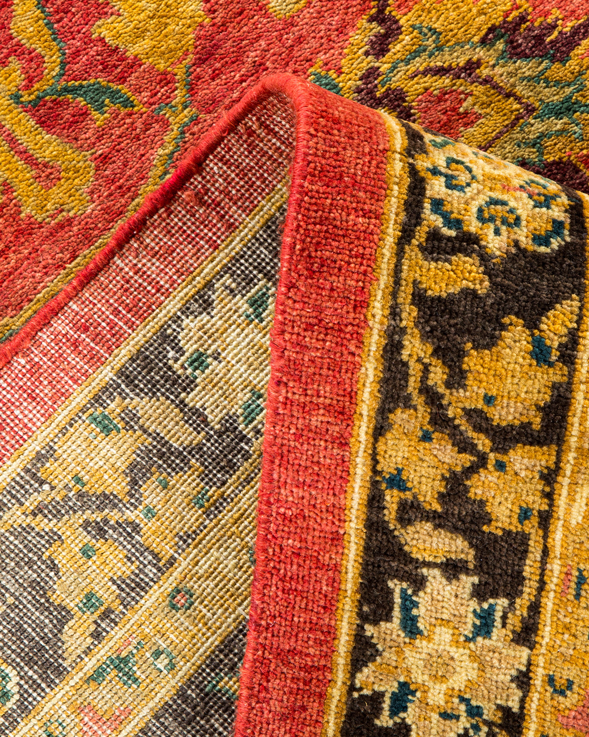 Eclectic, One-of-a-Kind Hand-Knotted Area Rug - Orange, 9' 1" x 12' 3"