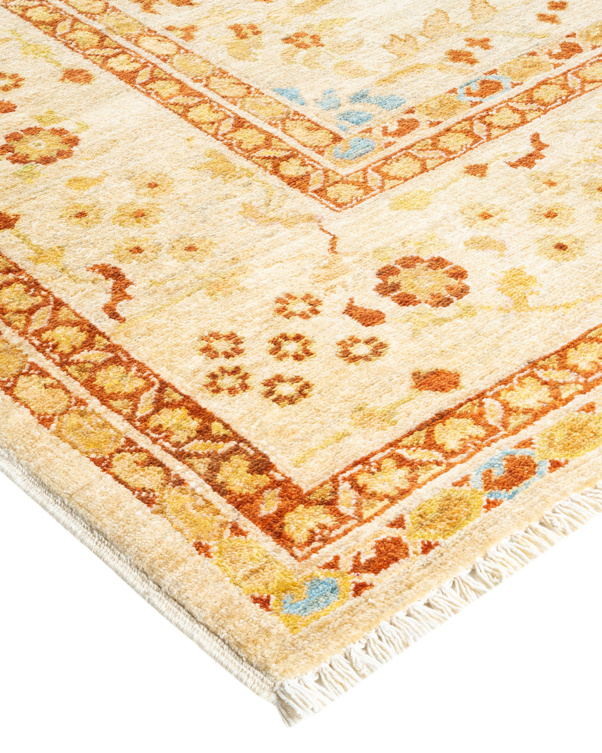 Eclectic, One-of-a-Kind Hand-Knotted Area Rug - Ivory, 8' 2" x 10' 1"