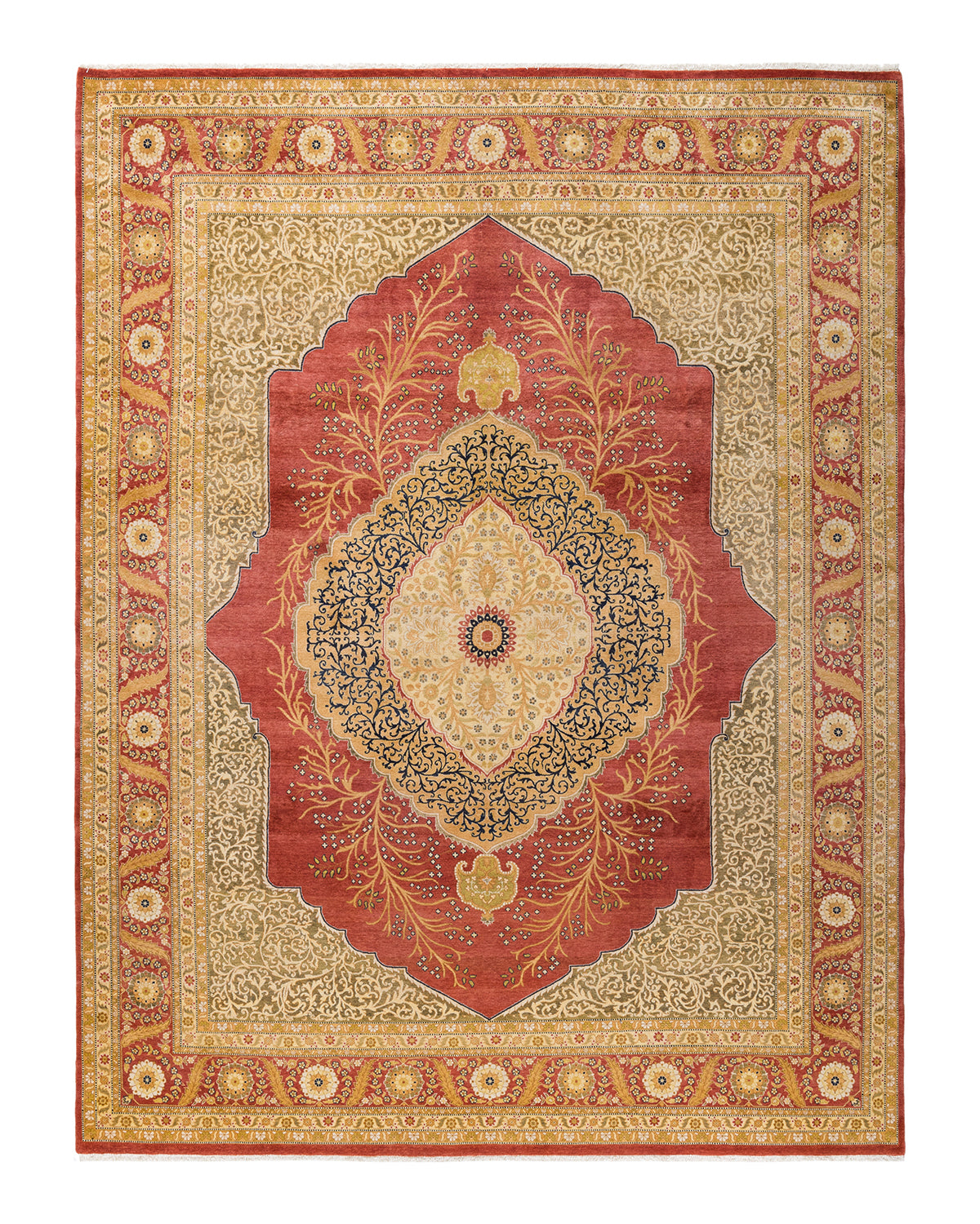 Mogul, One-of-a-Kind Hand-Knotted Area Rug - Orange, 8' 1" x 10' 8"