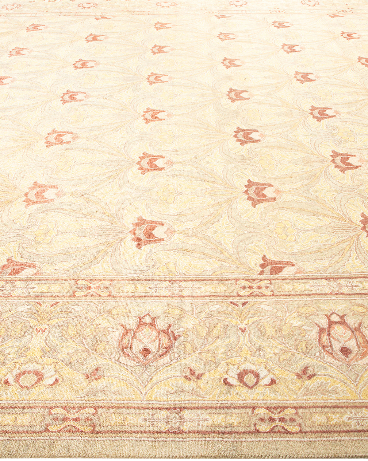 Eclectic, One-of-a-Kind Hand-Knotted Area Rug - Ivory, 9' 2" x 11' 9"