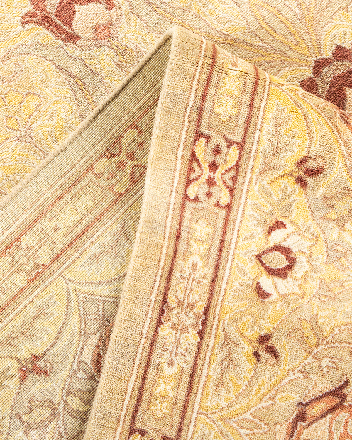 Eclectic, One-of-a-Kind Hand-Knotted Area Rug - Ivory, 9' 2" x 11' 9"