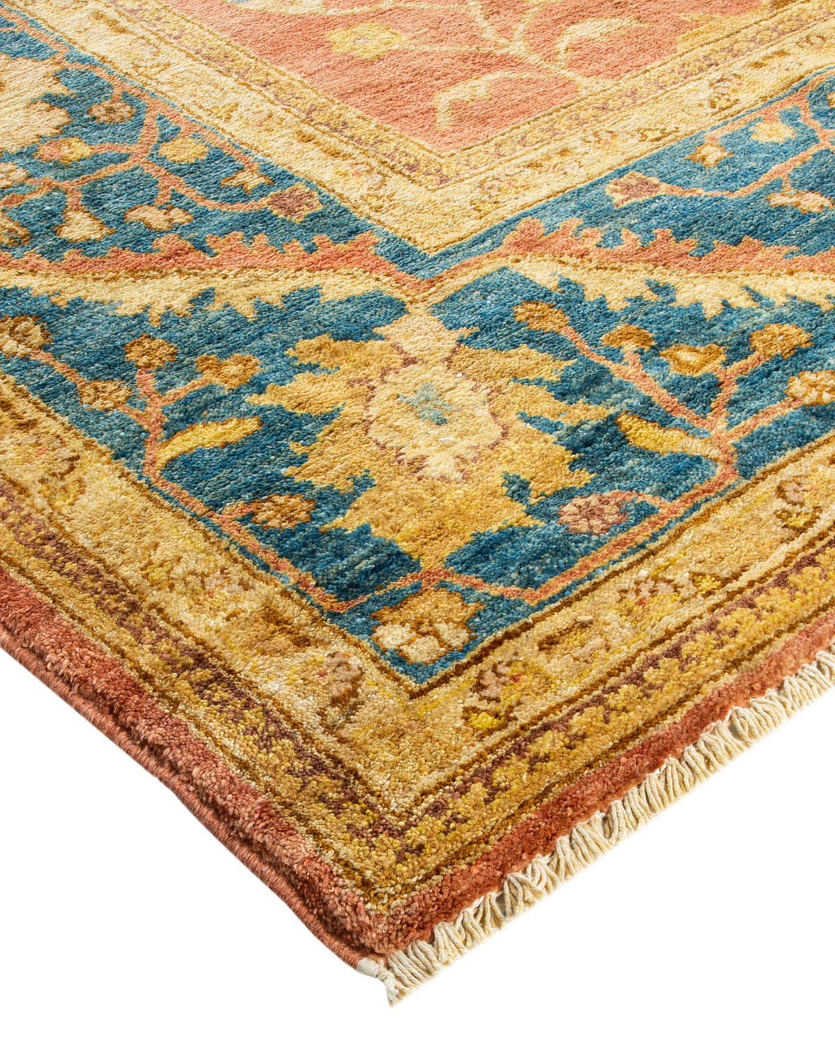 Eclectic, One-of-a-Kind Hand-Knotted Area Rug - Orange, 9' 3" x 11' 10"
