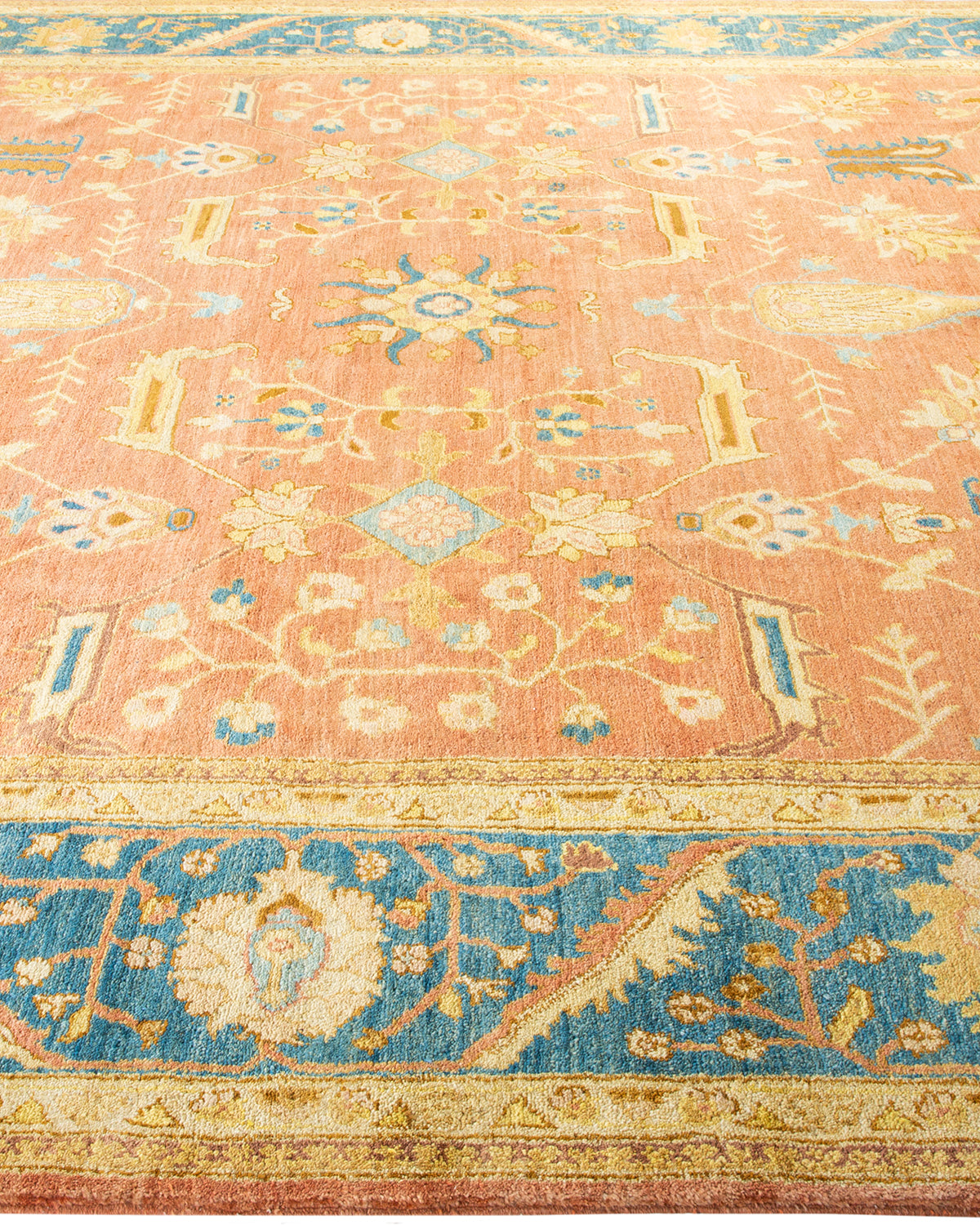 Eclectic, One-of-a-Kind Hand-Knotted Area Rug - Orange, 9' 3" x 11' 10"