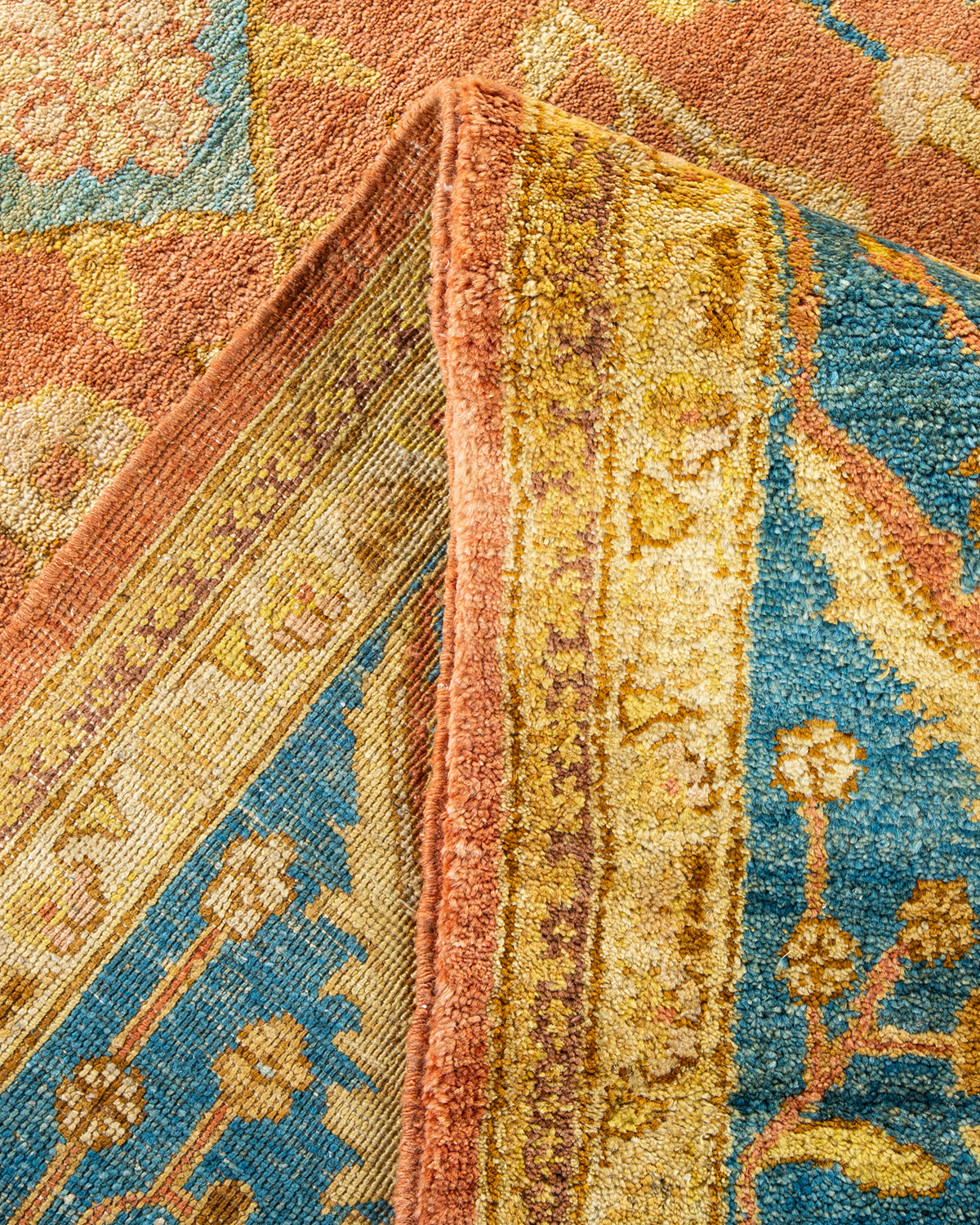 Eclectic, One-of-a-Kind Hand-Knotted Area Rug - Orange, 9' 3" x 11' 10"