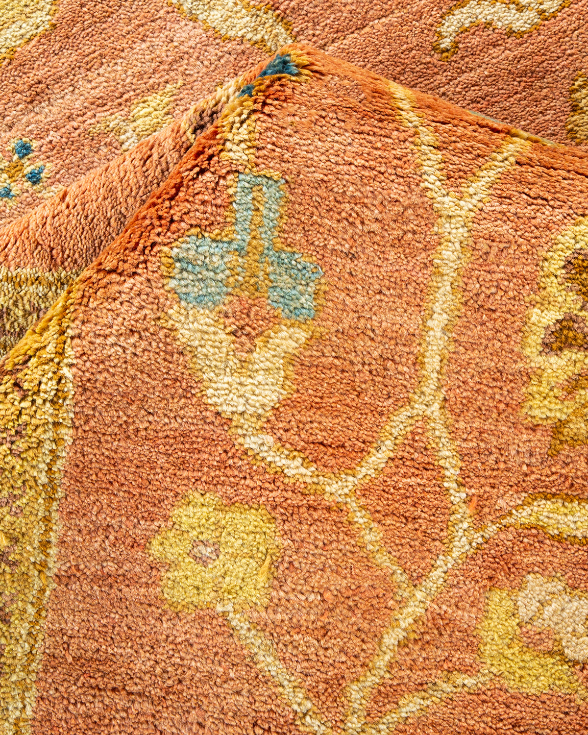 Eclectic, One-of-a-Kind Hand-Knotted Area Rug - Orange, 9' 3" x 11' 10"