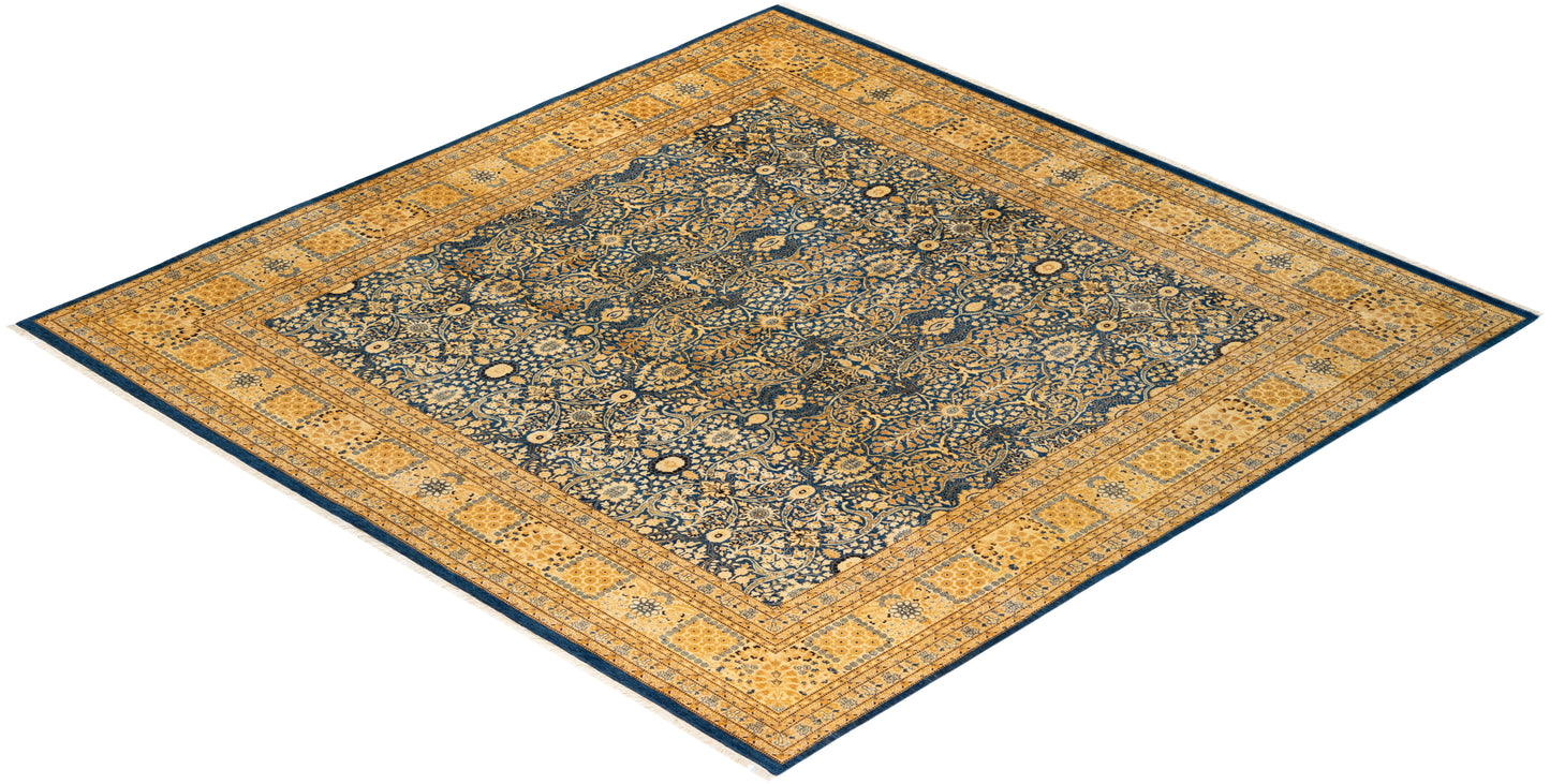 Mogul, One-of-a-Kind Handmade Area Rug - Blue, 9' 1" x 9' 4"