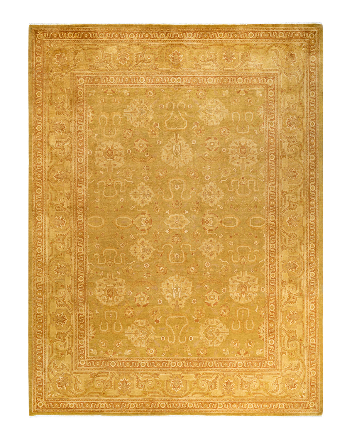 Mogul, One-of-a-Kind Hand-Knotted Area Rug - Green, 9' 1" x 12' 1"