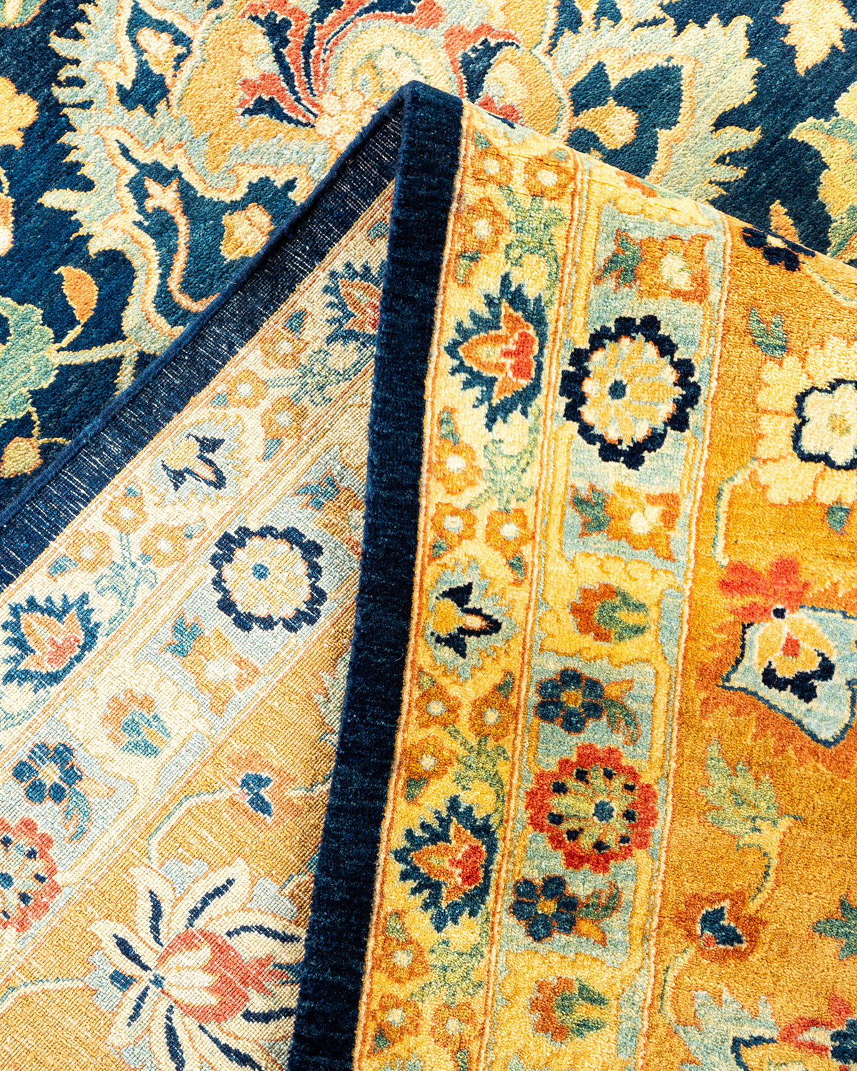 Mogul, One-of-a-Kind Hand-Knotted Area Rug - Blue, 9' 2" x 11' 10"