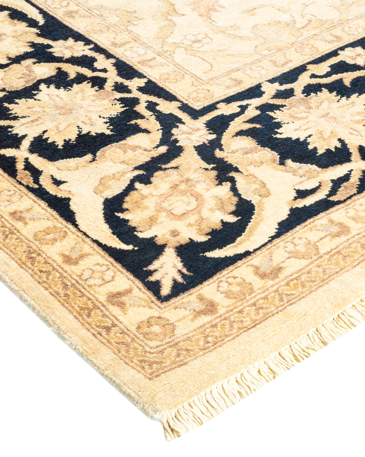 Eclectic, One-of-a-Kind Hand-Knotted Area Rug - Ivory, 6' 1" x 9' 4"