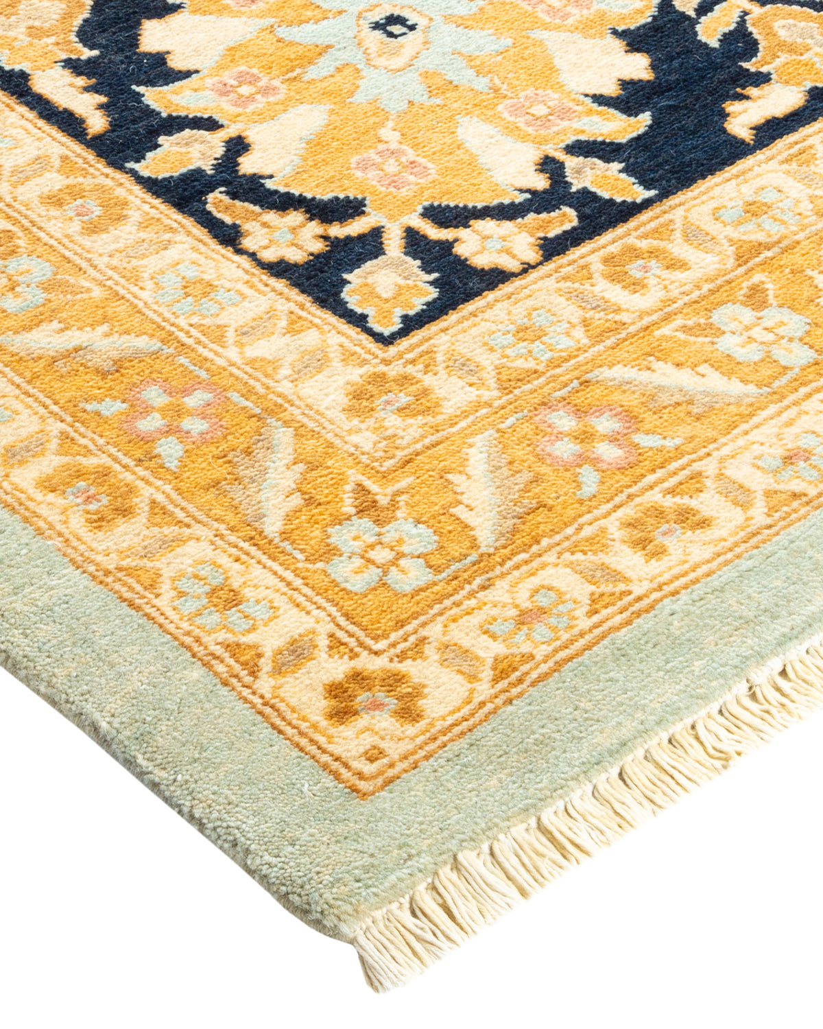 Eclectic, One-of-a-Kind Hand-Knotted Area Rug - Light Blue, 9' 1" x 9' 4"
