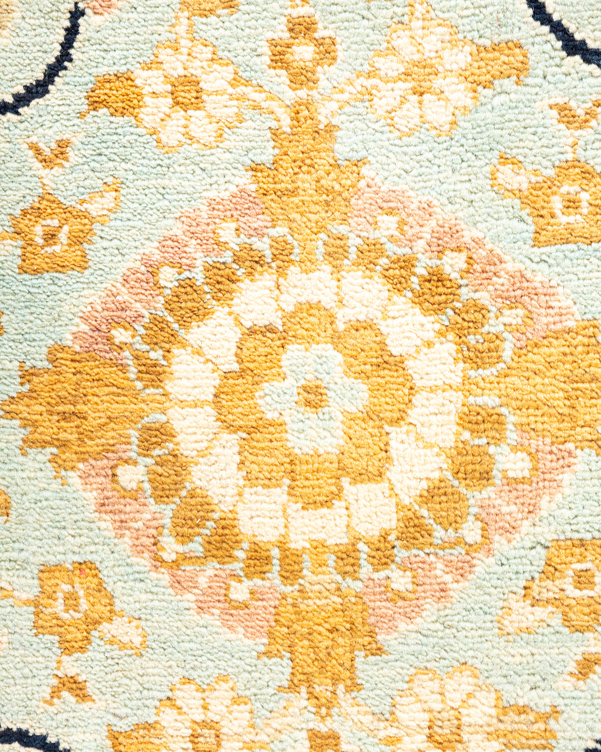 Eclectic, One-of-a-Kind Hand-Knotted Area Rug - Light Blue, 9' 1" x 9' 4"