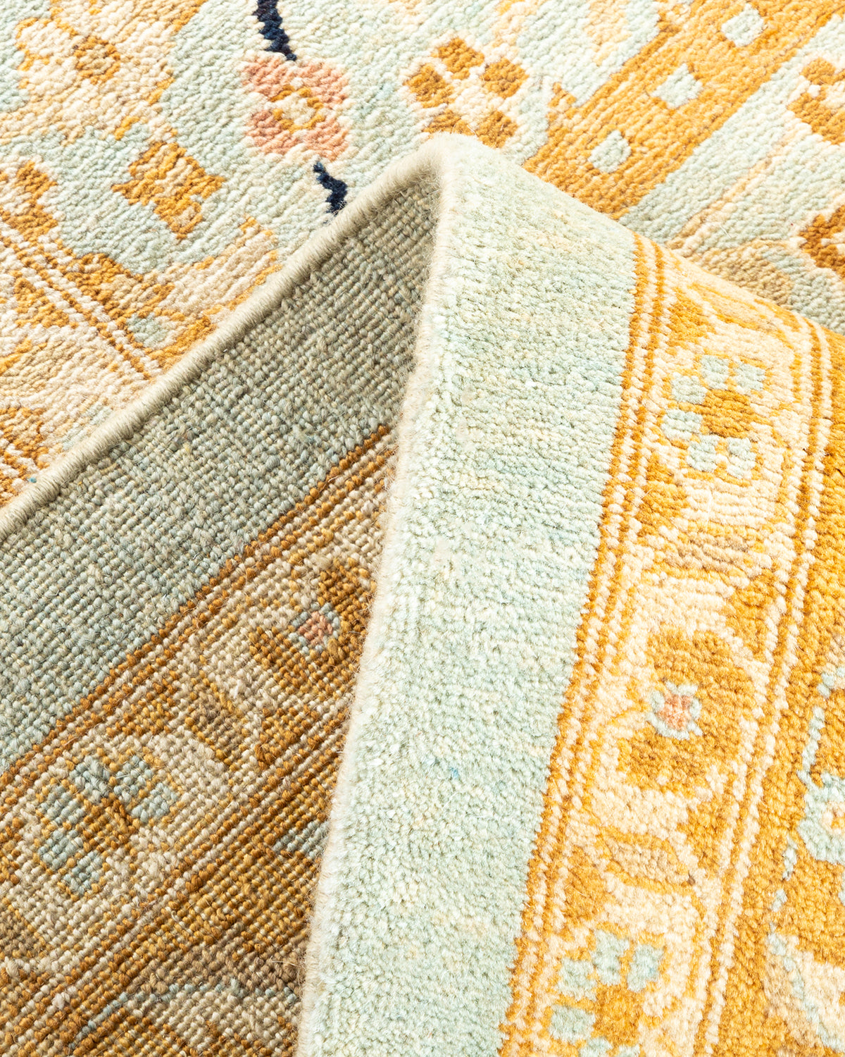Eclectic, One-of-a-Kind Hand-Knotted Area Rug - Light Blue, 9' 1" x 9' 4"