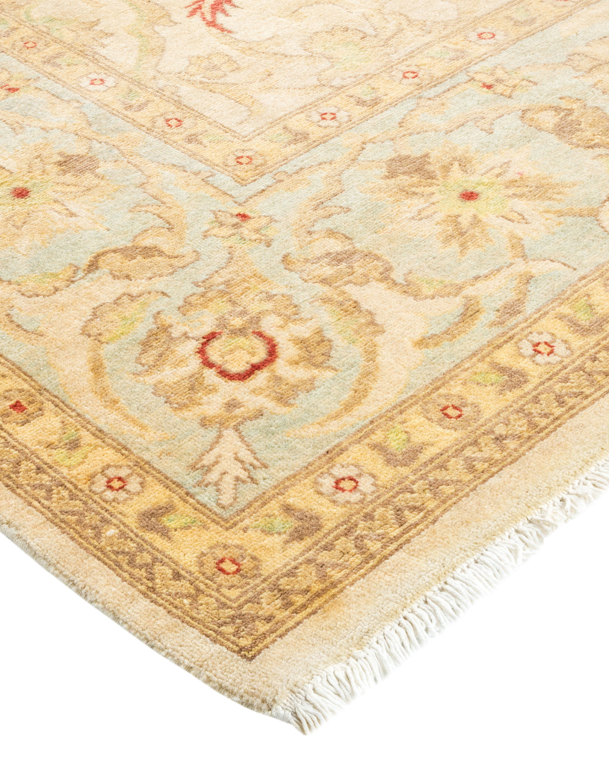 Eclectic, One-of-a-Kind Hand-Knotted Area Rug - Ivory, 6' 2" x 9' 7"