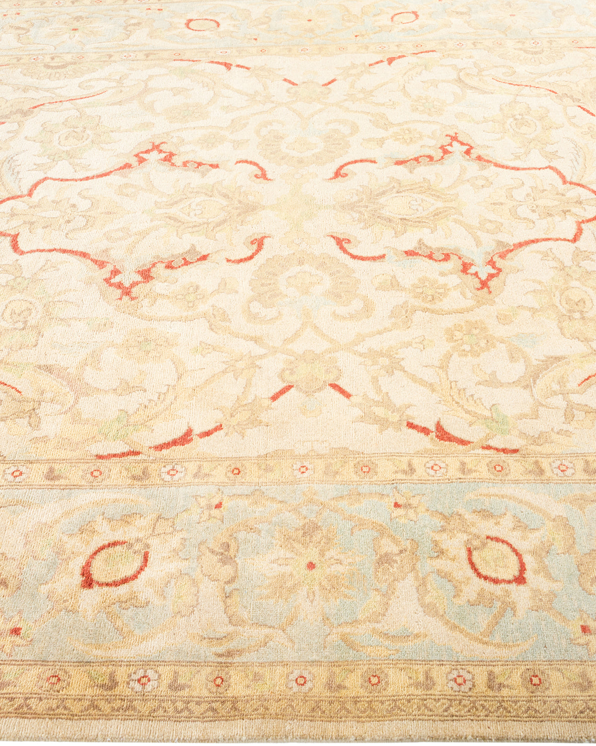 Eclectic, One-of-a-Kind Hand-Knotted Area Rug - Ivory, 6' 2" x 9' 7"