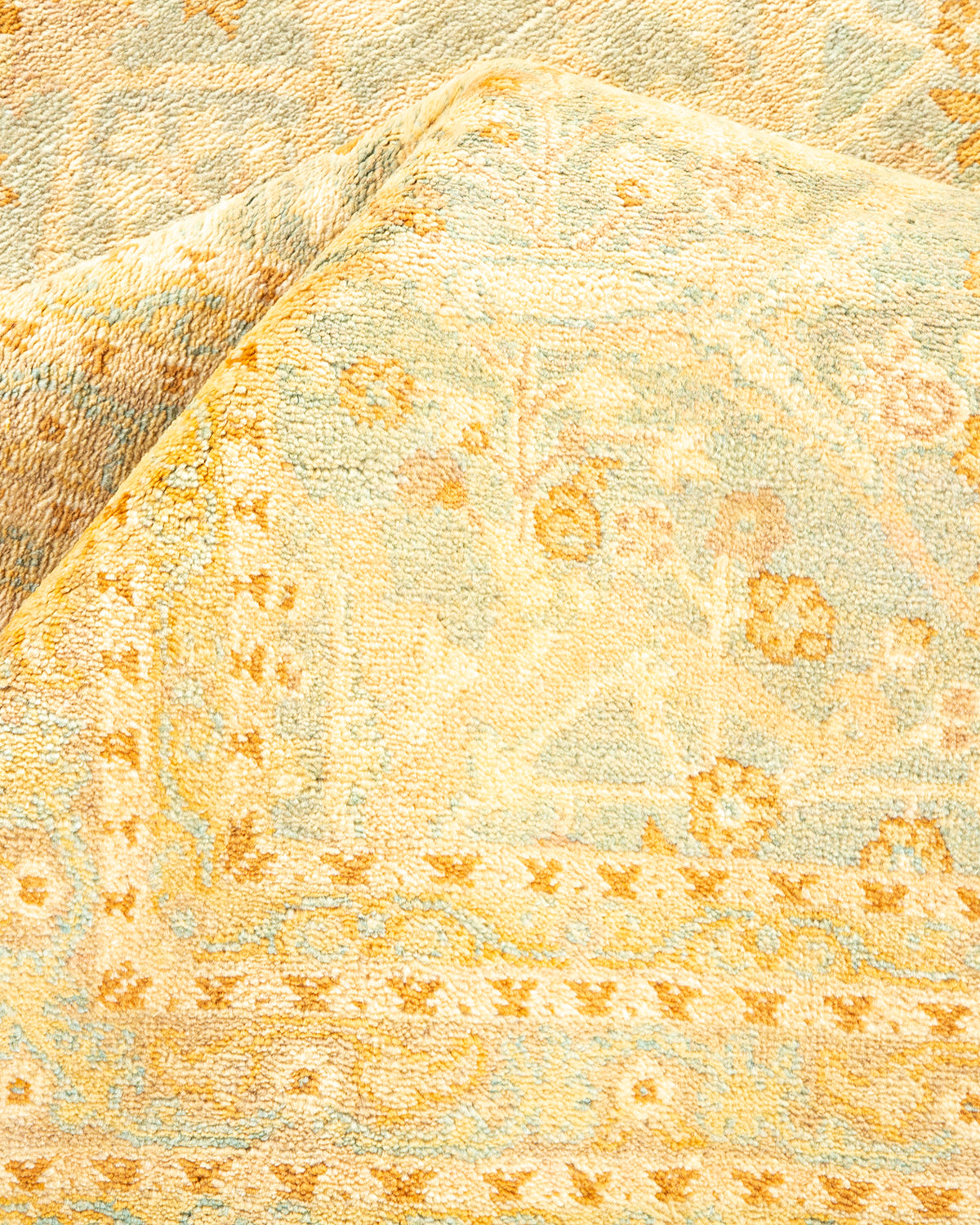 Eclectic, One-of-a-Kind Hand-Knotted Area Rug - Ivory, 6' 2" x 9' 7"