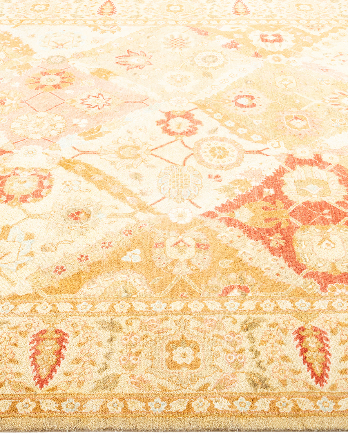 Eclectic, One-of-a-Kind Hand-Knotted Area Rug - Yellow, 6' 2" x 9' 2"
