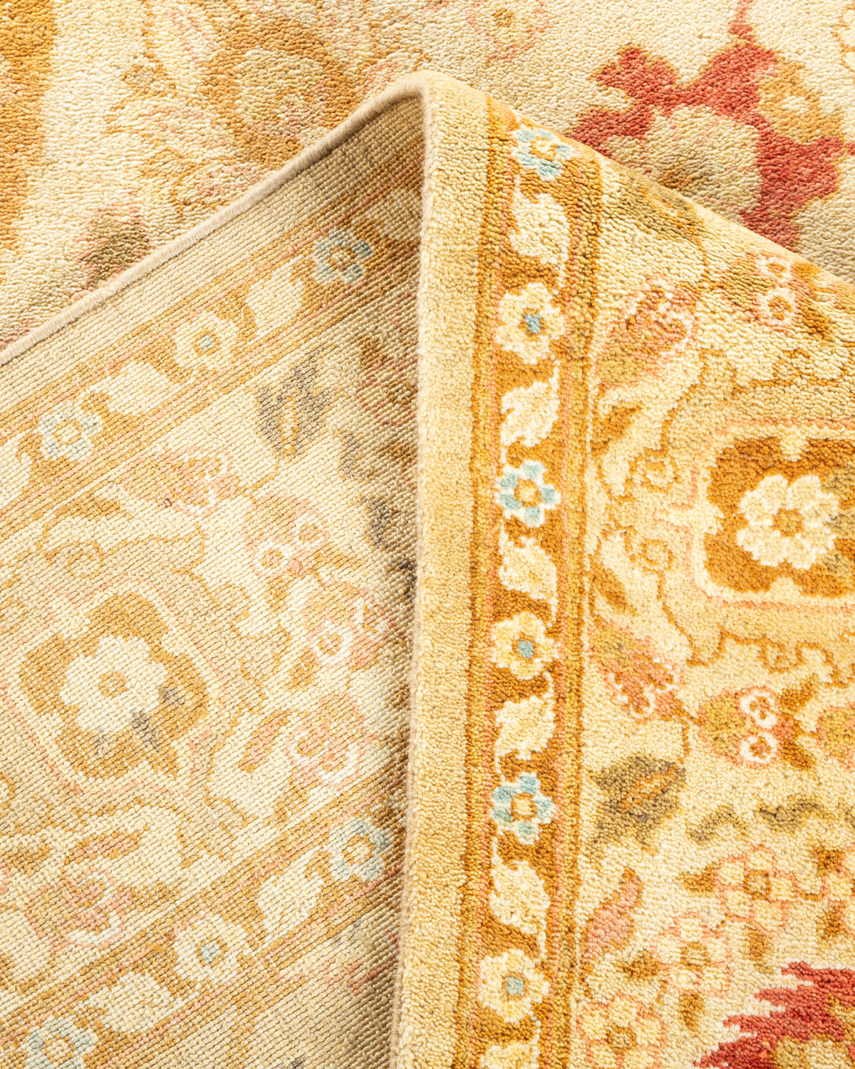Eclectic, One-of-a-Kind Hand-Knotted Area Rug - Yellow, 6' 2" x 9' 2"