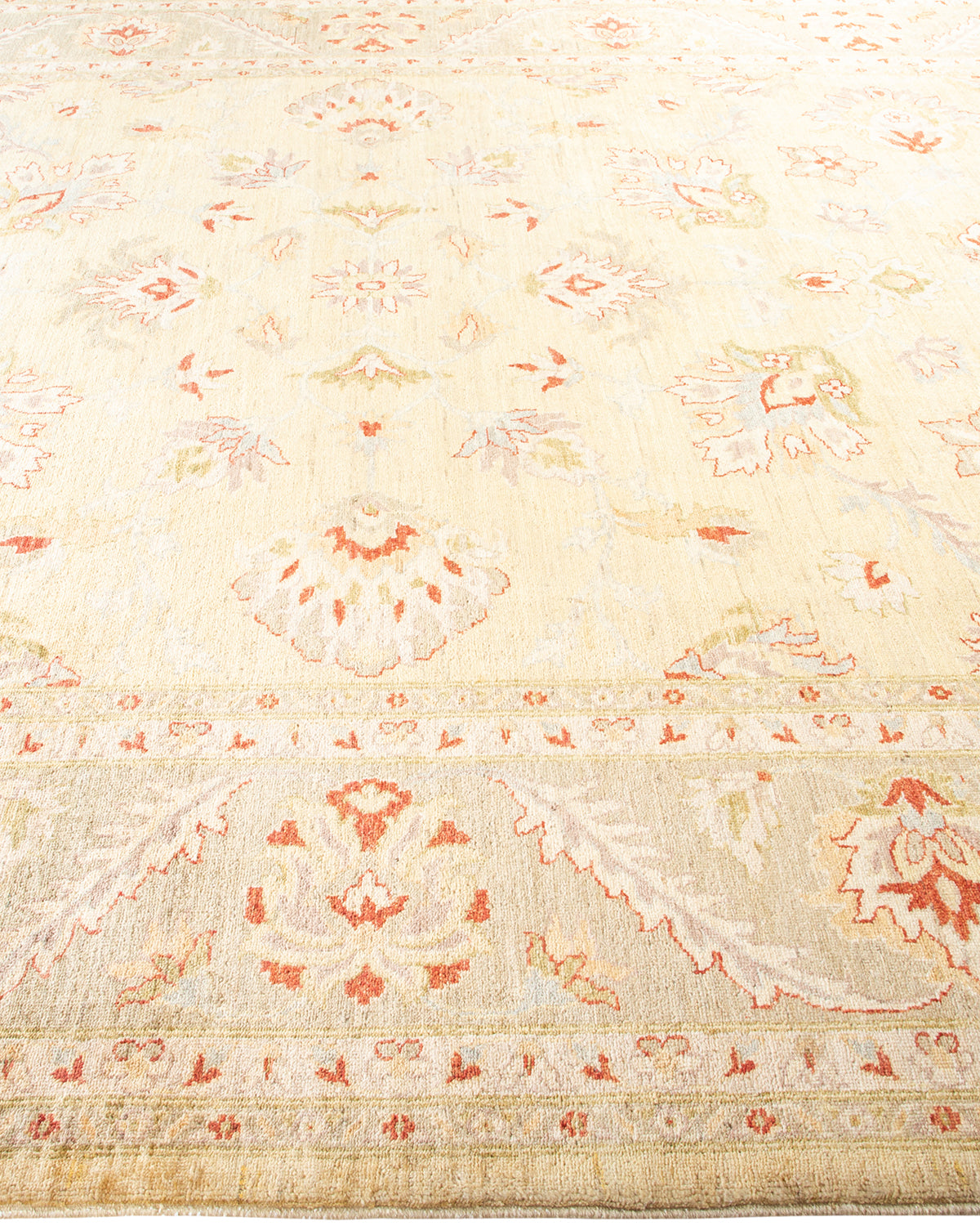 Eclectic, One-of-a-Kind Hand-Knotted Area Rug - Ivory, 8' 7" x 11' 5"