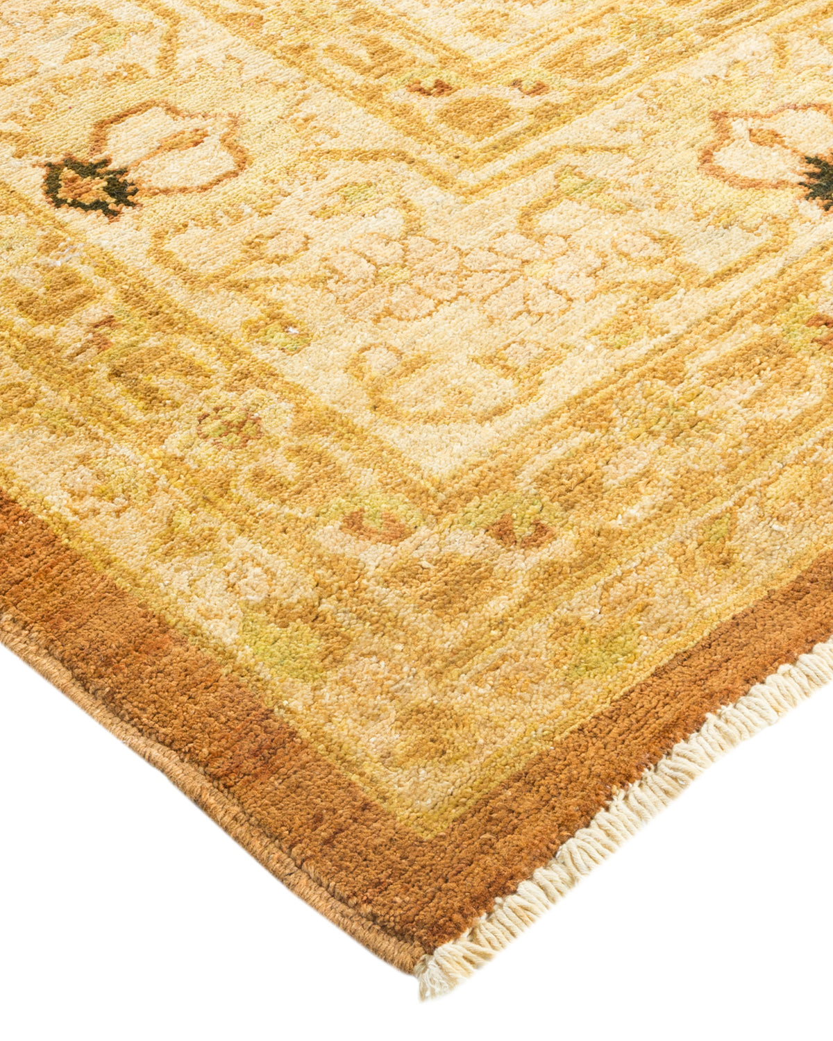 Eclectic, One-of-a-Kind Hand-Knotted Area Rug - Yellow, 9' 2" x 11' 10"