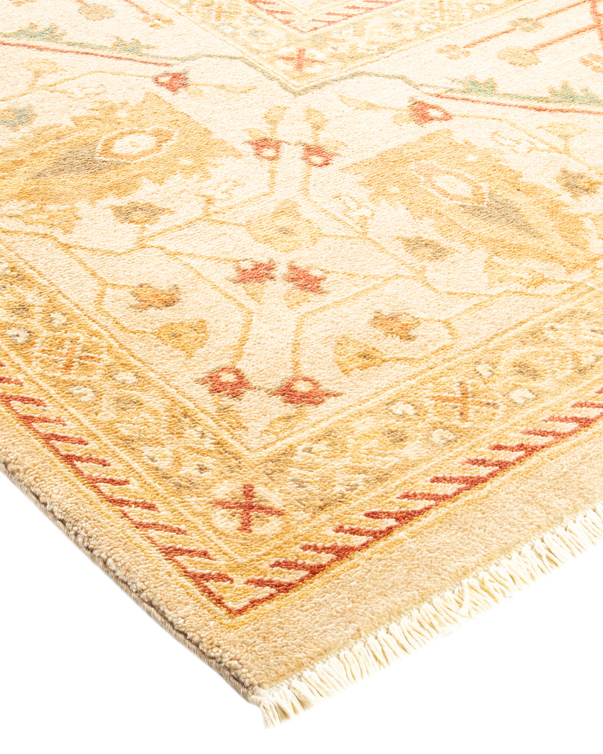 Eclectic, One-of-a-Kind Hand-Knotted Area Rug - Ivory, 9' 2" x 12' 4"
