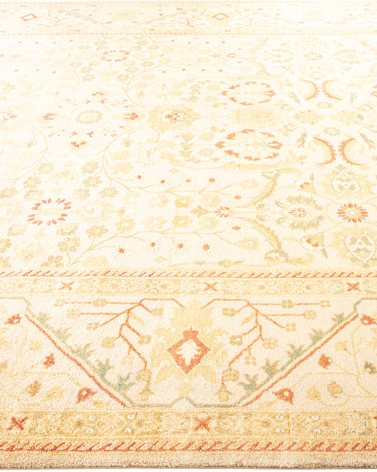 Eclectic, One-of-a-Kind Hand-Knotted Area Rug - Ivory, 9' 2" x 12' 4"
