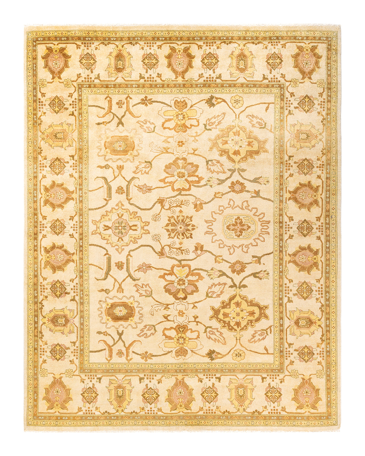 Eclectic, One-of-a-Kind Hand-Knotted Area Rug - Ivory, 8' 1" x 10' 0"